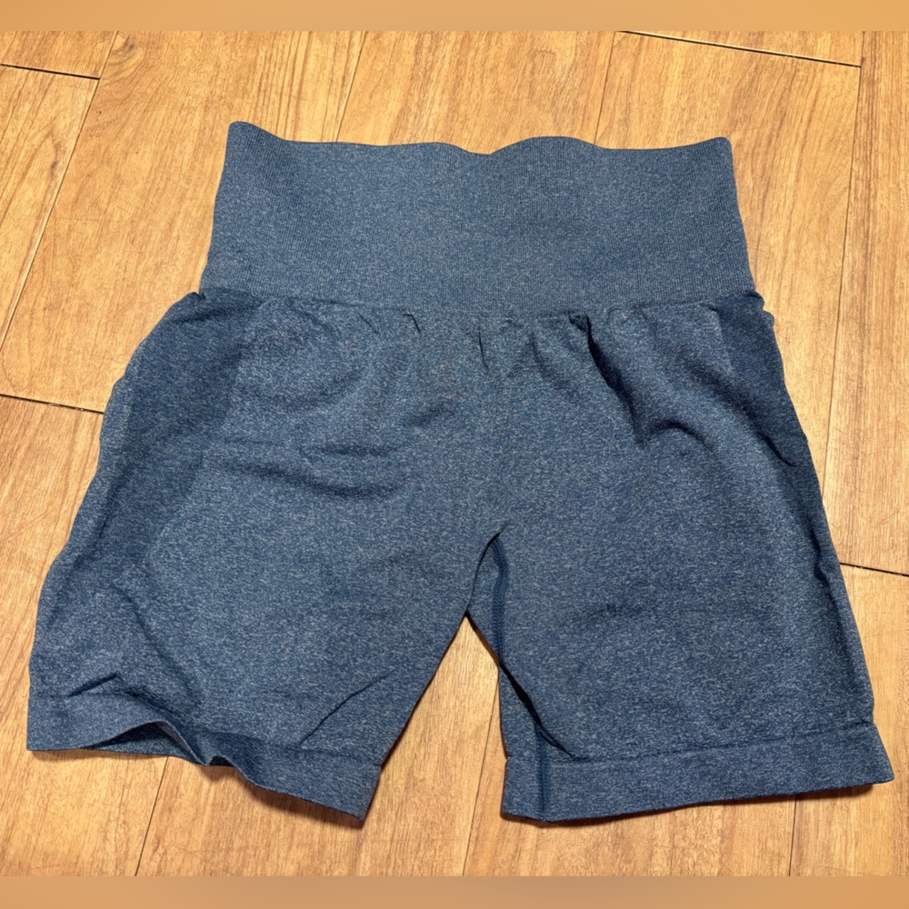 SHEIN High-Waisted Heather Blue Shorts